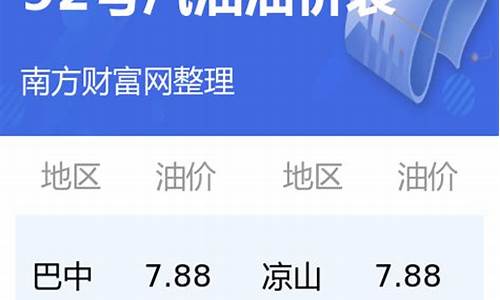 四川92号油价最新价格_四川最新92号汽油价格